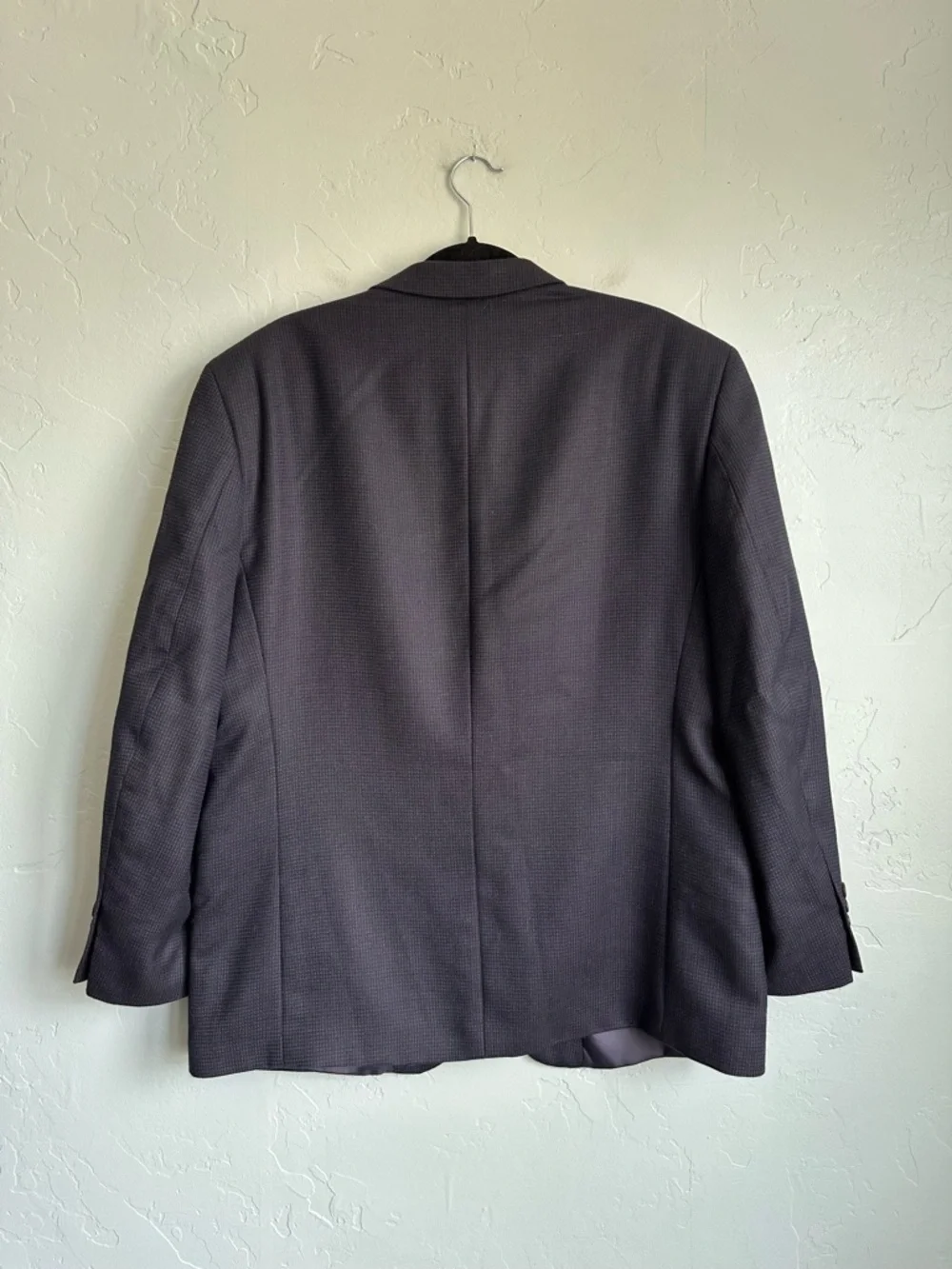 Jones New York Men's 100% Wool Navy Blue Black Two-Button Blazer Jacket Size S44
